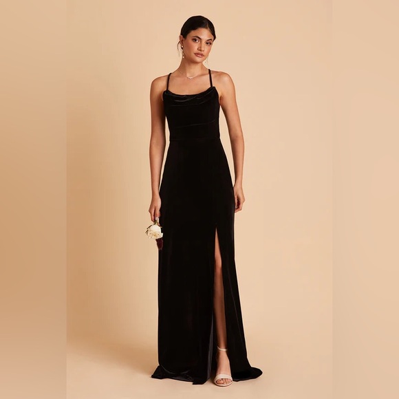 Birdy Grey Black Velvet bridesmaid dress - Picture 1 of 3